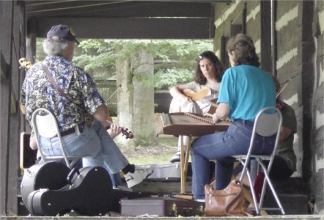 group jam on the porch