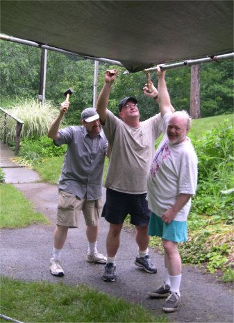 Taking down the tent